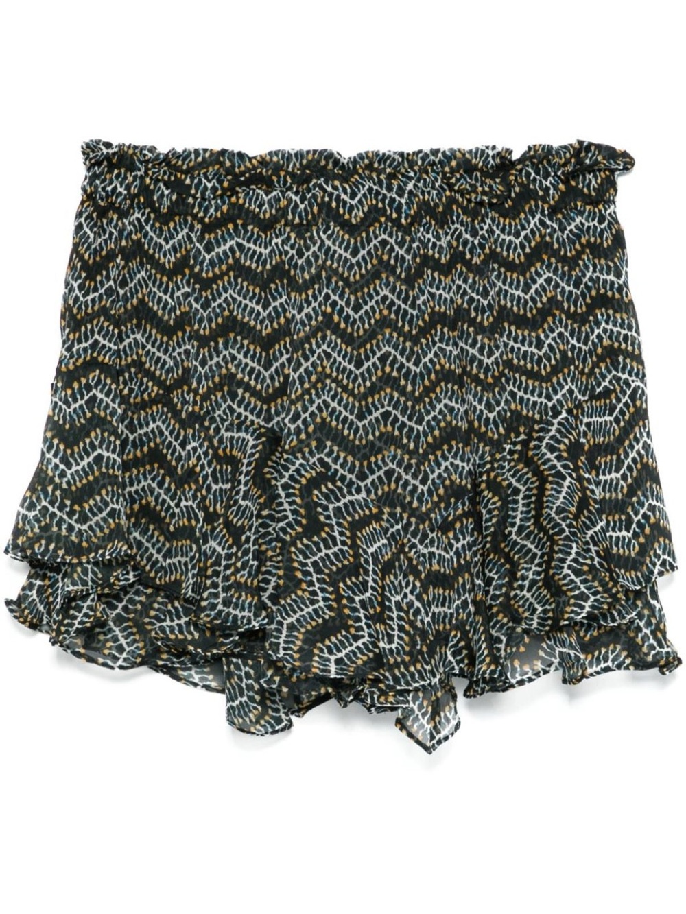 Isabel Marant Black, White & Mustard Mini Skort